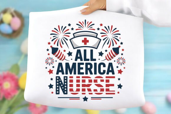 All American Nurse 4th of July PNG
