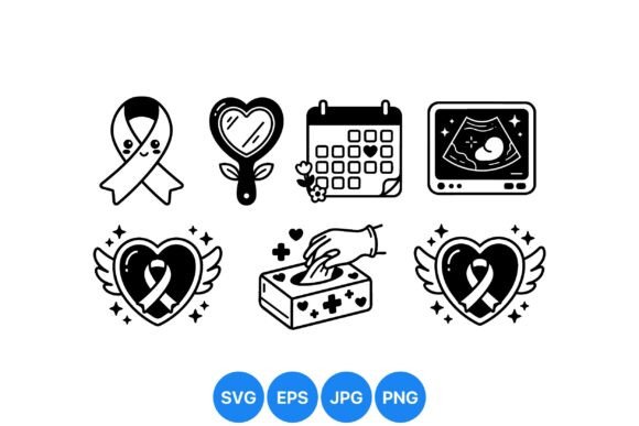Awareness Ribbon Medical Icons
