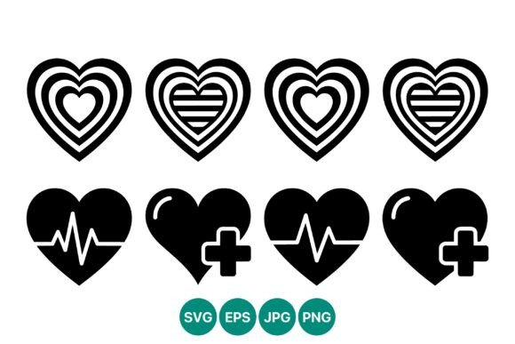 Black and White Heart Pulse Medical