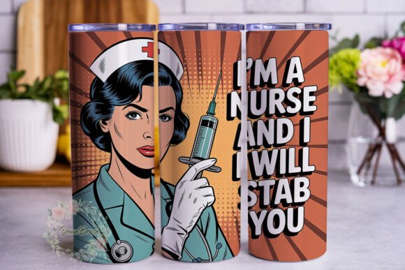 Confident Nurse Pop Art Tumbler Wrap