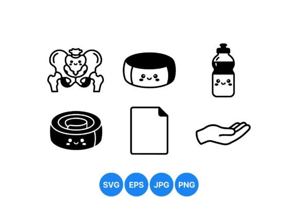 Cute Medical Icon Vector Set