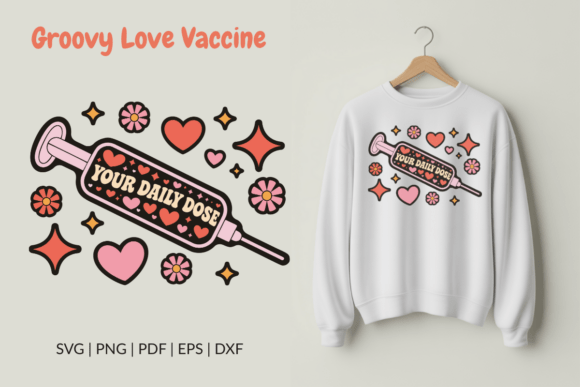 Groovy Retro Nurse Love Vaccine