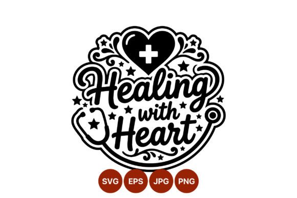 Healing with Heart Medical Phrase Vector