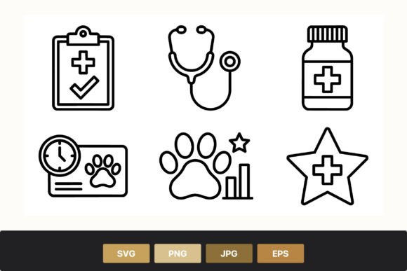 Medical Line Art Icons Set