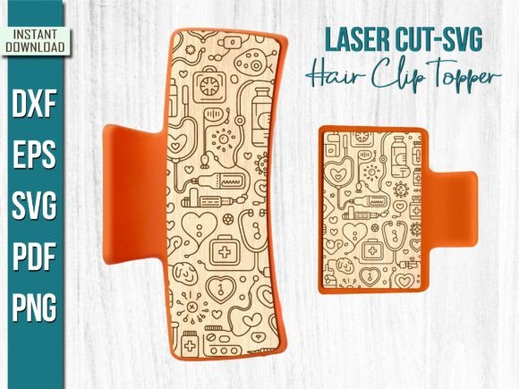 Medical Nurse Pattern Hair Clip Topper