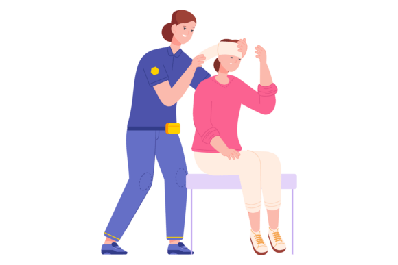 Medical Worker Give First Aid Procedure