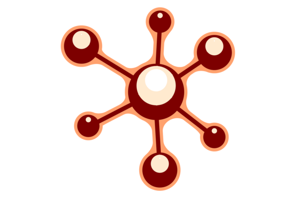 Molecule Color Logo. Medical Technology