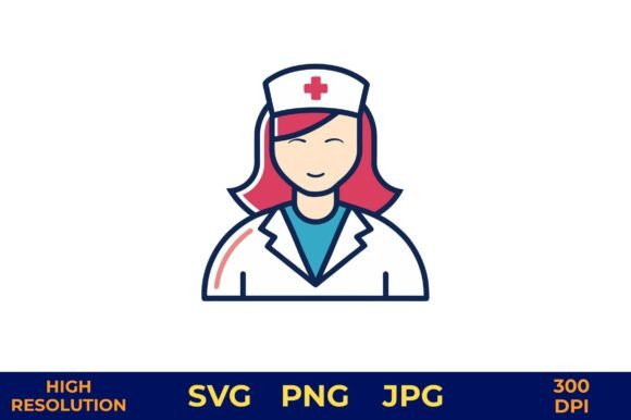 Nurse in Uniform with Red Cross Cap