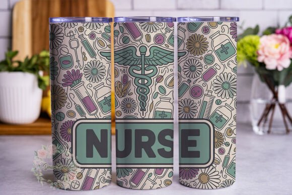 Nurse Life Floral Medical Tumbler Wrap
