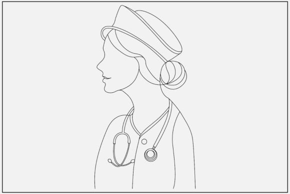 Nurse Line Art Minimal Design